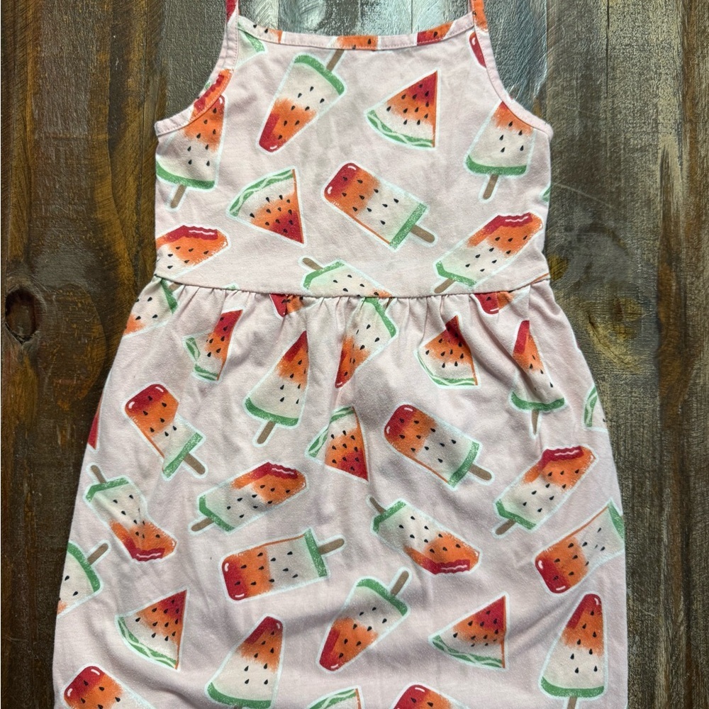 Carter’s Girls 5T Watermelon Popsicle Print Sleeveless Dress EUC